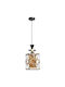 Globobox Pendant Light Black with Rope for Socket E27 15.5x15.5x33cm