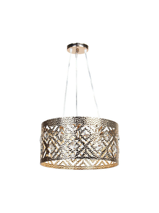 Globobox Pendant Light Gold with Crystals for Socket E27 40x40x20cm
