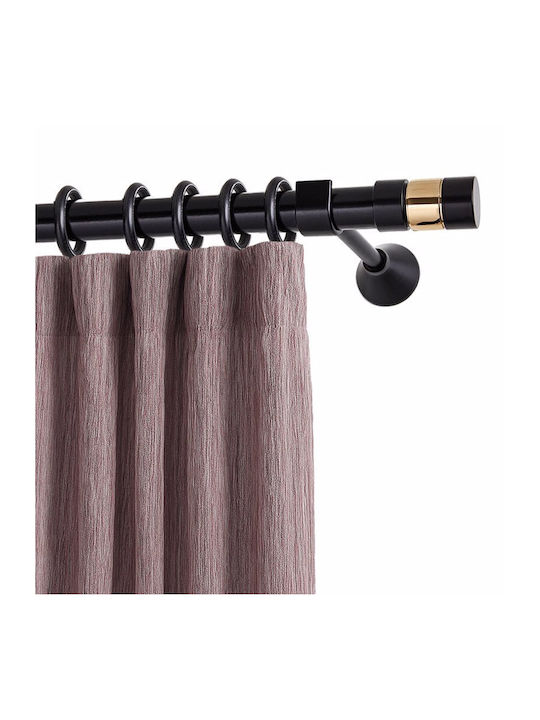 Metallic Curtain Pole KS19 Double with Rod Diameter 25mm Length 140cm Black Matte