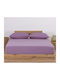 Nef-Nef Homeware Bettlaken Doppelter mit Gummiband 140x200+30cm. Jersey Amethyst