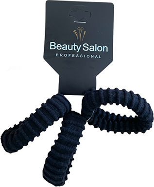 Beauty Salon Λάστιχακια Μαλλιών Μαύρα Σετ 3τμχ