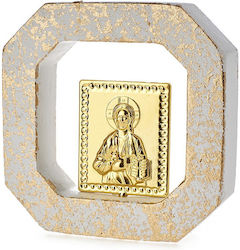 Keramische Heiligenikone Goldener Jesus Christus K427b