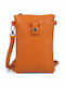 Dunkelorange Handytasche Aus Leder Für Damen