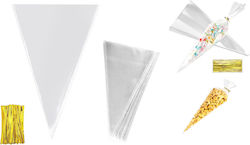 Geantă Conică Transparentă Din Plastic Cu Sârmă 13cm X 25cm 0402274 Bucăți