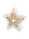 Decorative Christmas Table Decoration Ceramic Gold L10xW10xD1.9cm.