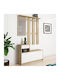 Entry Furniture with Mirror / Hanger / Shoe Rack & Bench 100x40x24cm