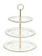 Glass Dessert Tower Stand with 3 Tiers Transparent Ø25.3cm 25.3x25.3cm
