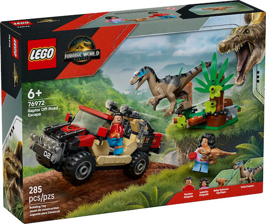 LEGO Jurassic World Raptor Off-Road Escape за 6+ Години 285 Бройки