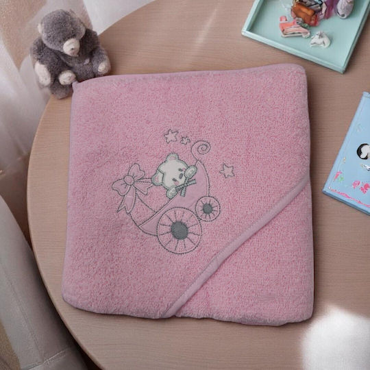 Blue Kids Baby Hooded Bath Towel 80x80cm