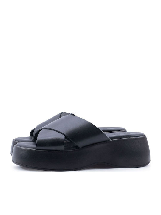 Baroque Γυναικεία Σανδάλια Flatforms Μαύρα
