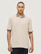 Polo Bluza Tricou Cu Mânecă Scurtă Bej Ecru