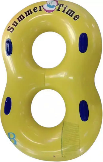 Summertiempo Inflatable Beach Mattress for 2 People with Handles Yellow