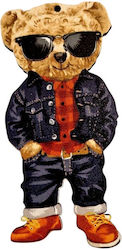 Hölzliche Teddy-Bär Figur Sonnenbrille 8cm