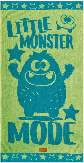Troll Kids' Velour Beach Towel 25 Green-Blue Kentia Beach 70x140cm 100% Cotton