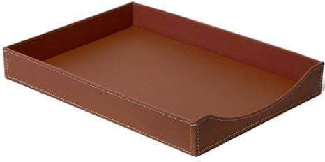Диск за запис Кожен Правоъгълен Cognac 24x32x4.5 см
