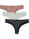 Βαμβακερά Femei Slip 3Pack cu Dantelă Multicolour