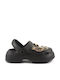 Fshoes Damen Clogs Schwarz