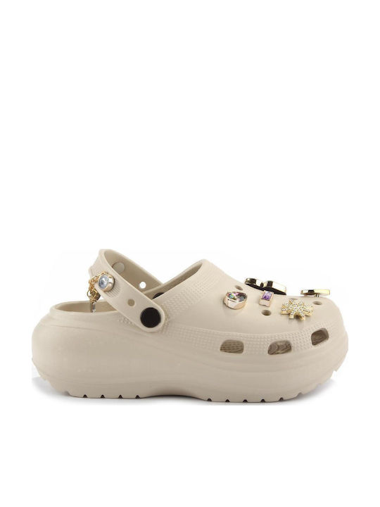 Fshoes Γυναικεία Σαμπό Μπεζ