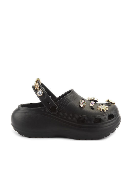 Fshoes Γυναικεία Σαμπό Μαύρα