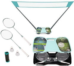 Complete Portable Badminton Set 4 1 Rackets Net Case Foldable 285x155 Cm Aria Trade