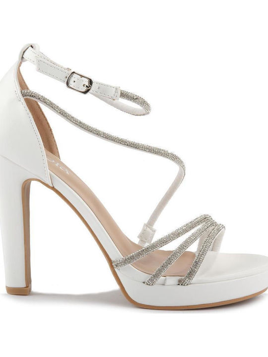 Fshoes Sandals with Strass White