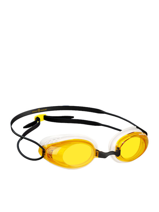 Mad Wave Swimming Goggles Adults with Anti-fog Lenses Yellow