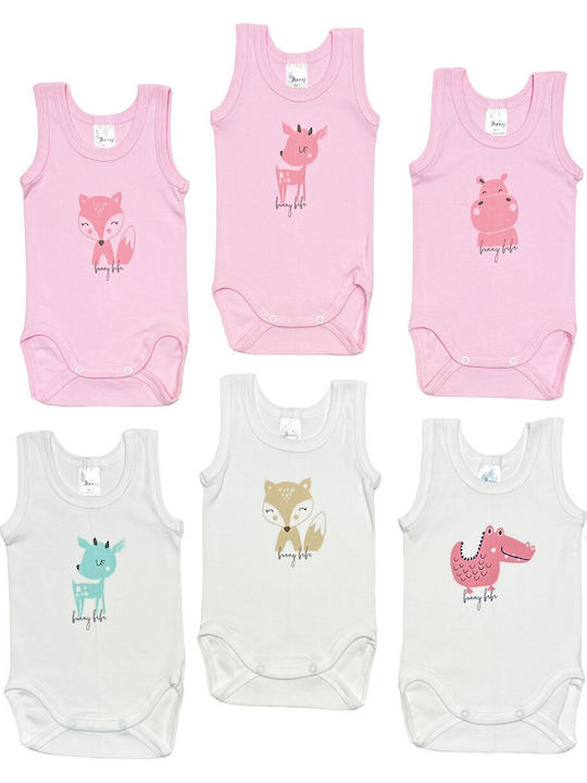 Bunny Bebe Baby Bodysuit Set Sleeveless Multicolour 6pcs