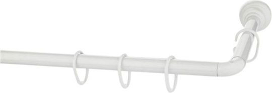 Import Hellas Corner Shower Curtain Rod Wall Mounted White 80x180cm