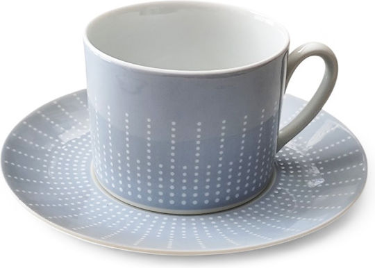 Ionia Lumiere Tea Cups Set Made of Porcelain White 250ml 6 Pieces