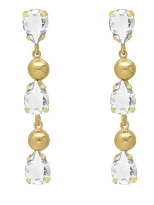 Victoria Cruz Earrings made of Silver Gold Plated with Stones