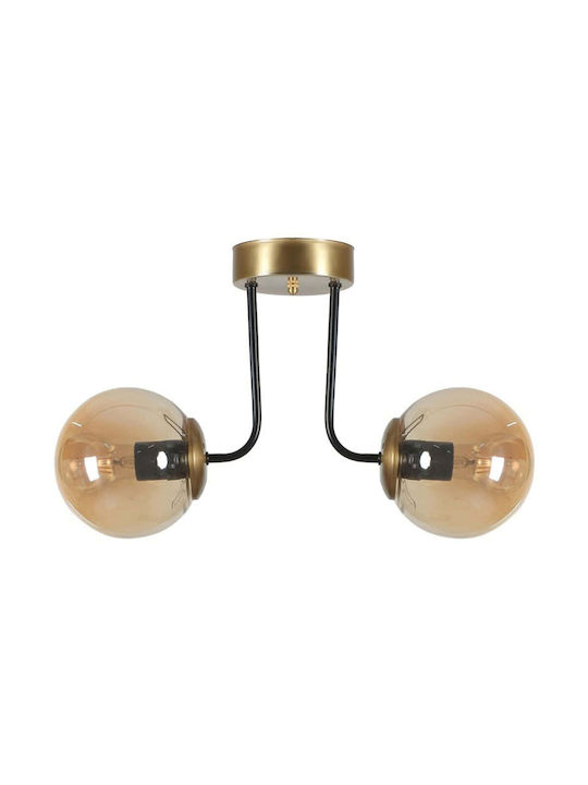 Opviq Pablo Ceiling Mount Light 40cm Black with Socket E27