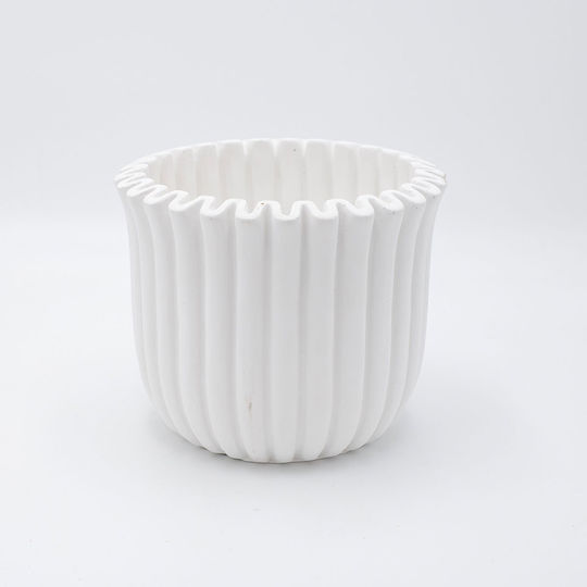 Plant Pot Concrete White 19.5x19.5x16cm 2 Pieces