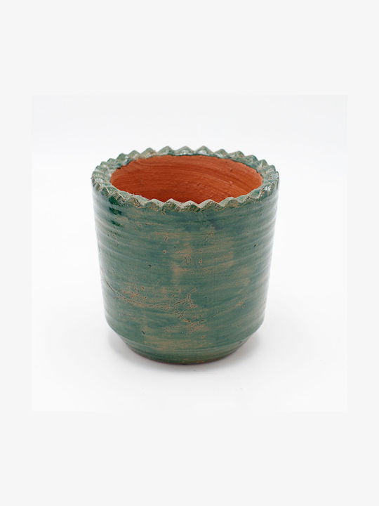 Planter Ceramic Green 14x14x13.5cm.