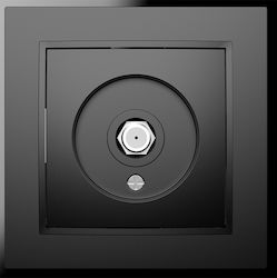 Πρίζα Tv F Connector Illuminon Alfa Μαύρη