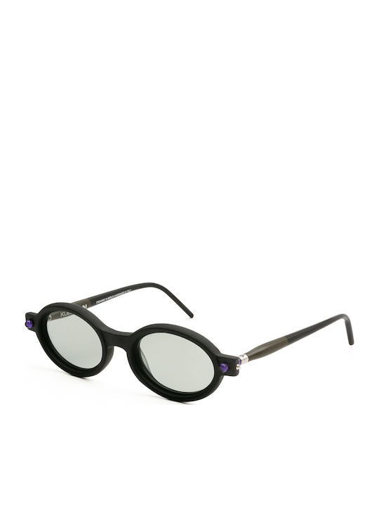 Kuboraum Women's Sunglasses with Black Plastic Frame and Gray Lens