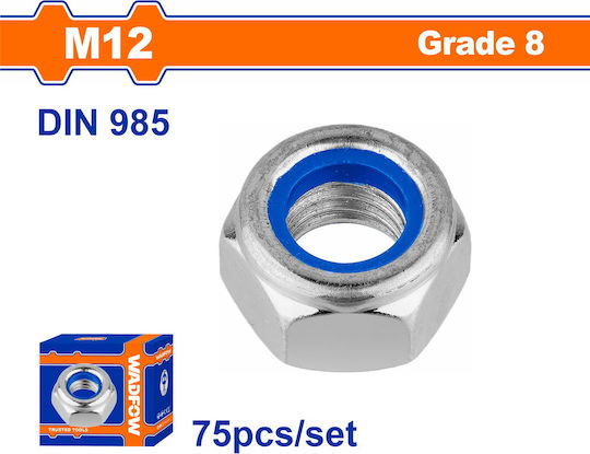 Wadfow Παξιμάδι Ασφαλείας για Βίδα M12mm 75τμχ DIN 985