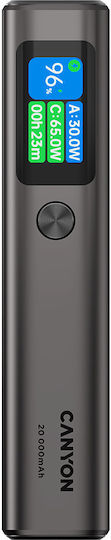 Canyon OnPower 230 20000mAh 130W με Θύρα USB-A και 2 Θύρες USB-C Power Delivery Γκρι