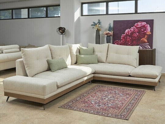 Erato Γωνιακός Καναπές Εκρού 300x250x76εκ.