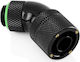 Bitspower Conector 45 de Grade G1/4 Inch Masculin la 16/10mm Rotativ Negru Mat