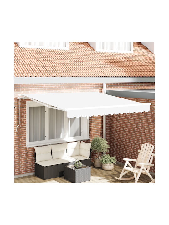 vidaXL Cort Terasă Manuală Alb x2.5m