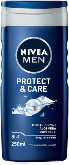 Nivea Protect & Care Bubble Bath Gel For Men With Aloe Vera Soothing 250ml