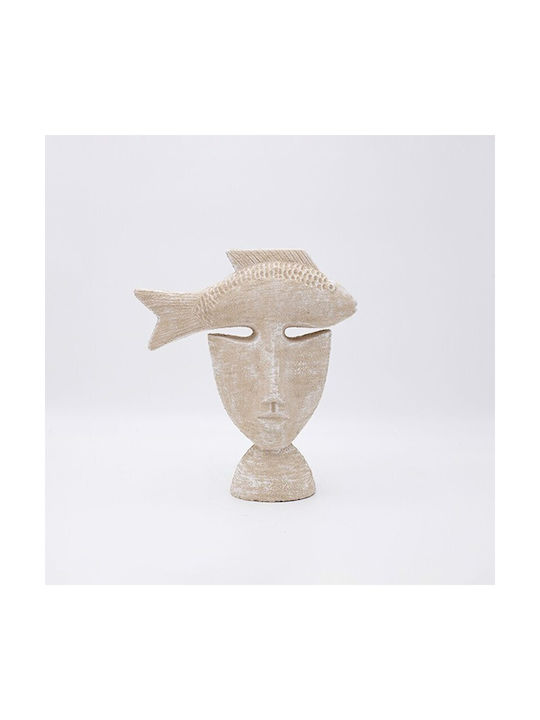 Decorative Figure Concrete Beige 17x6.5x20.5cm Pack 3 Pieces