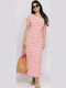 Summer Midi Dress Ecru/Red