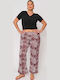 Women's High Waist Pantaloons with Rubber Band Leopard