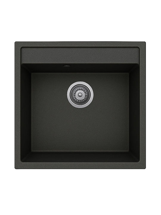 Unixton Drop-In Küchenspüle aus Flüssigem Granit M50xB50cm Anthrazit