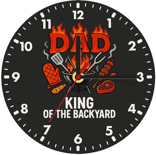 Koupakoupa Dad "king Of The Backyard" Ceas de Perete Lemn