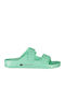 Women's Flat Sandals in Green Color