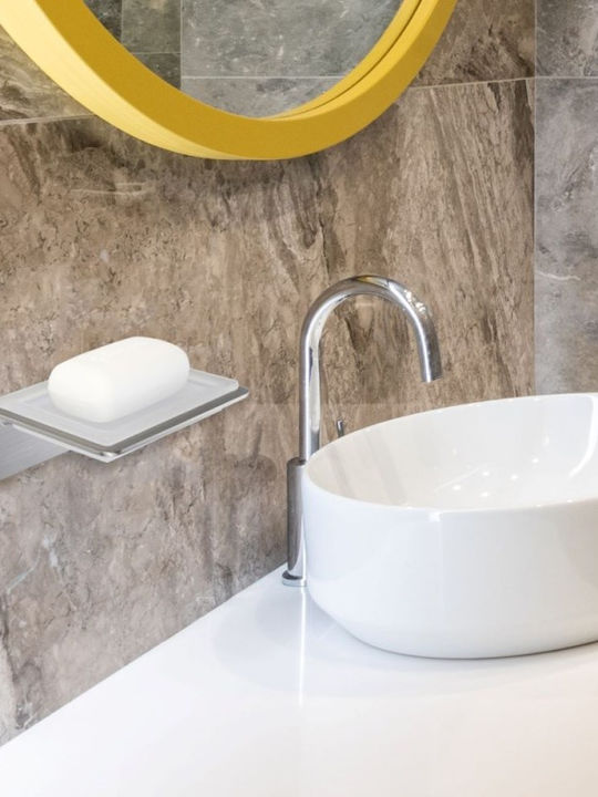 Inter Ceramic Επιτοίχια Ραφιέρα Μπάνιου Ασημί