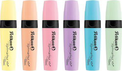 Set 6 Pelikan 490 Highlighters Pastel Colors Yellow Orange Pink Purple Blue Green