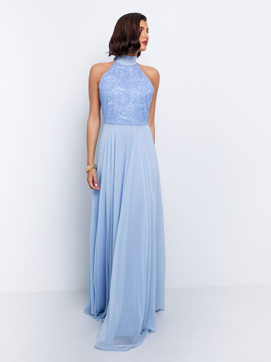 Toi&Moi Maxi Dress for Wedding / Baptism Light Blue 50-6589-125 | Skroutz.mt